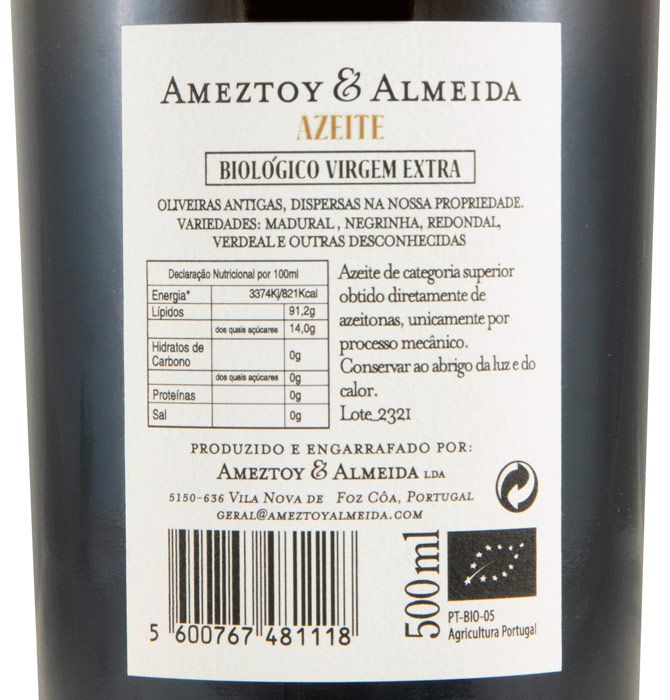Azeite Virgem Extra Ameztoy & Almeida biológico 50cl