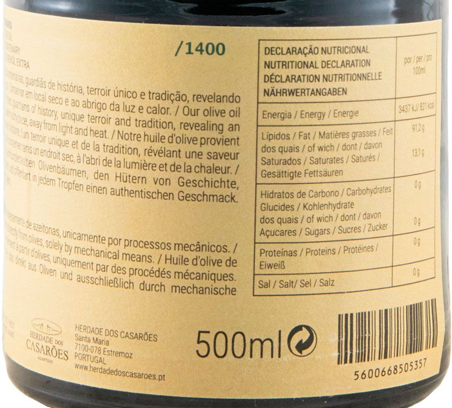 Azeite Virgem Extra Herdade dos Casarões Oliveiras Centenárias 50cl