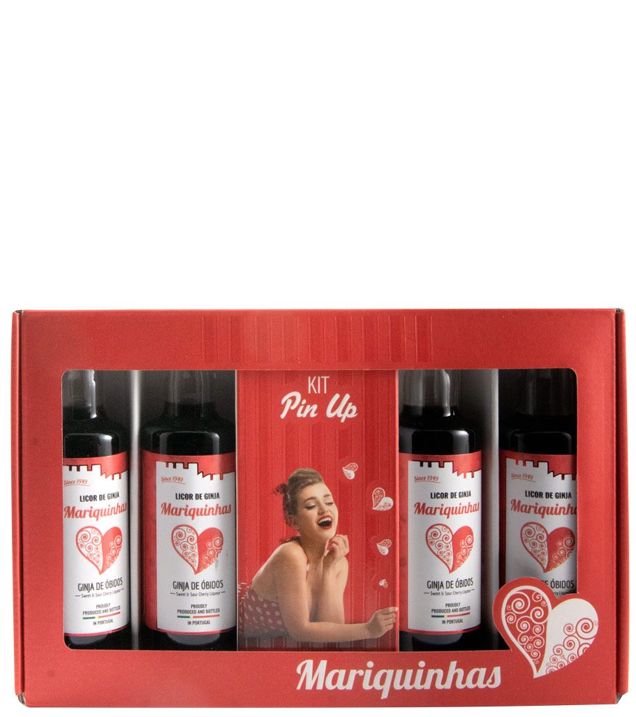 Miniatura Licor de Ginja Mariquinhas Pin Up 4x4cl
