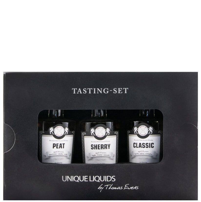 Tasting-Set Mos Peat (10 anos + Sherry 15 anos + Classic 18 anos) 3x5cl