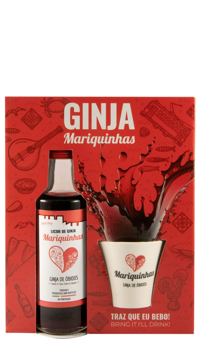 Miniatura Licor de Ginja Mariquinhas c/Copo de Cerâmica 10cl