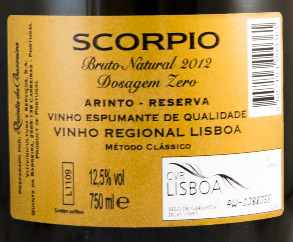 2012 Sparkling Wine Scorpio Arinto Reserva Brut