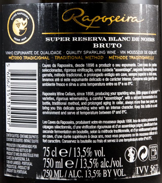 Espumante Raposeira Blanc de Noirs Super Reserva Bruto