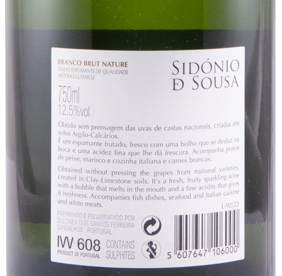 Espumante Sidónio de Sousa Bruto Natural