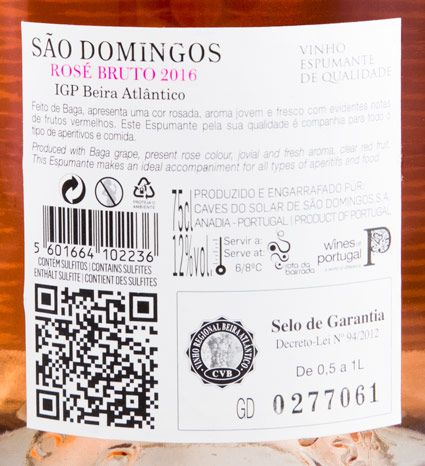 2016 Sparkling Wine Caves São Domingos Brut rose