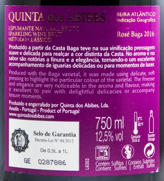 2016 Sparkling Wine Quinta dos Abibes Baga Brut rose