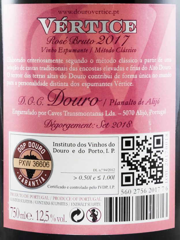 2017 Sparkling Wine Vértice Brut rose