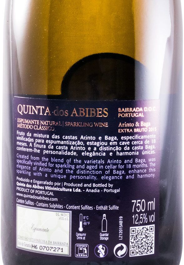 2015 Sparkling Wine Quinta dos Abibes Arinto & Baga Reserva Extra Brut