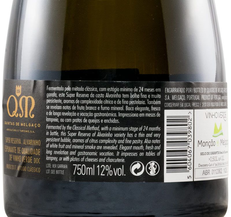 2017 Espumante Quintas de Melgaço QM Alvarinho Super Reserva Bruto