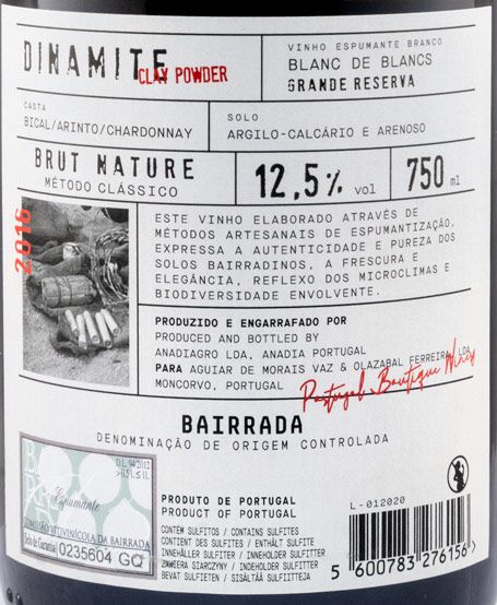 2016 Espumante Dinamite Blanc de Blancs Bruto Natural