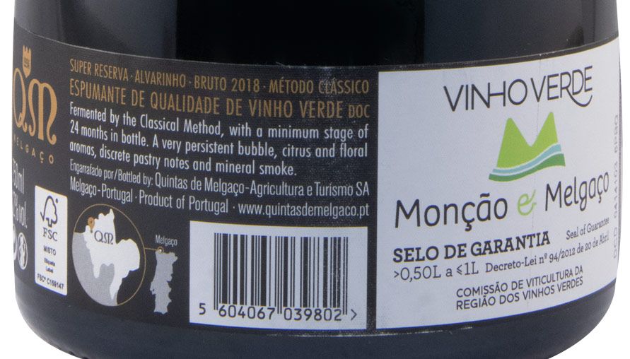 2018 Sparkling Wine Quintas de Melgaço QM Alvarinho Super Reserva Brut
