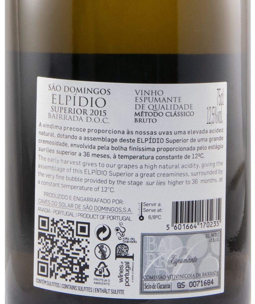 2015 Espumante Caves São Domingos Elpídio Superior Bruto