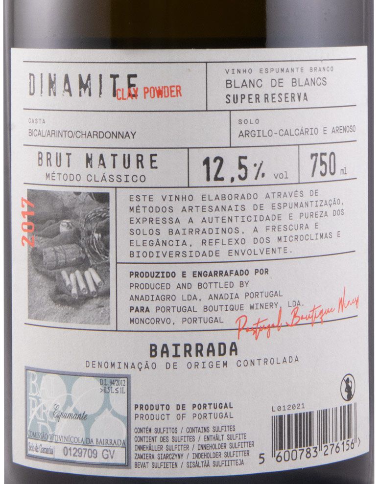 2017 Sparkling Wine Dinamite Blanc de Blancs Brut Nature