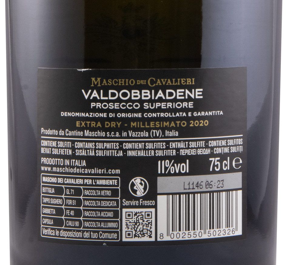 2020 Espumante Prosecco Maschio dei Cavalieri Valdobbiadene Extra Seco
