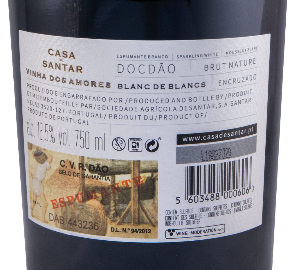 2013 Sparkling Wine Casa de Santar Vinha dos Amores Encruzado Blanc de Blancs Brut Nature