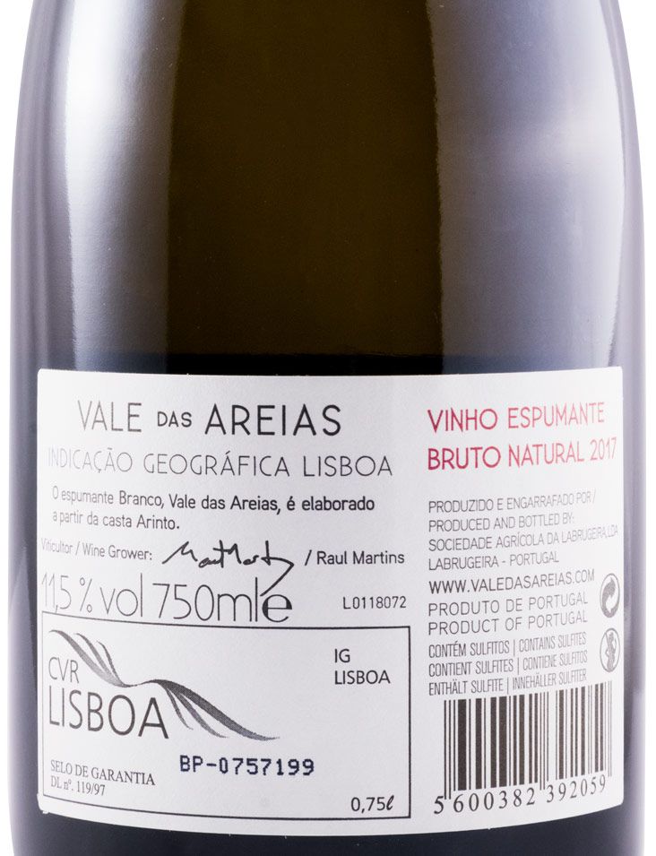 2017 Sparkling Wine Vale das Areias Arinto Brut Nature