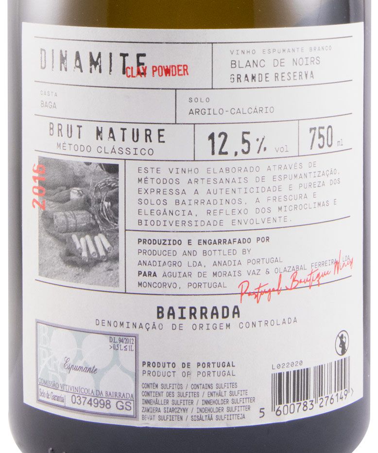 2016 Sparkling Wine Dinamite Blanc de Noirs Grande Reserva Brut Nature