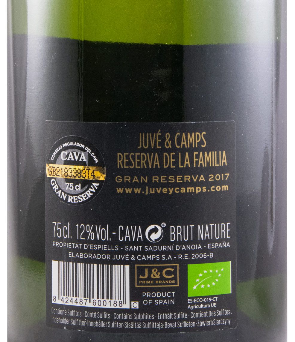 2017 Sparkling Wine Cava Juvé & Camps Reserva de la Familia Brut Nature organic