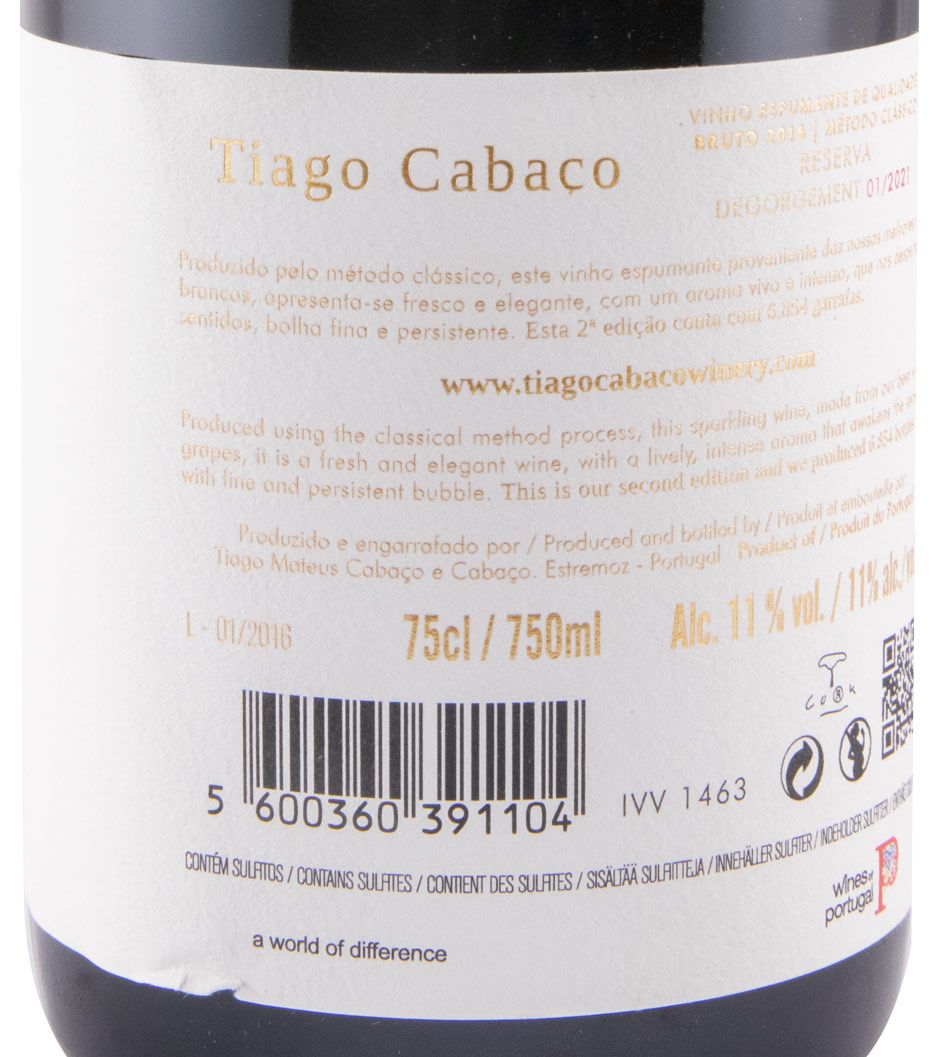 2016 Sparkling Wine Tiago Cabaço Reserva Brut