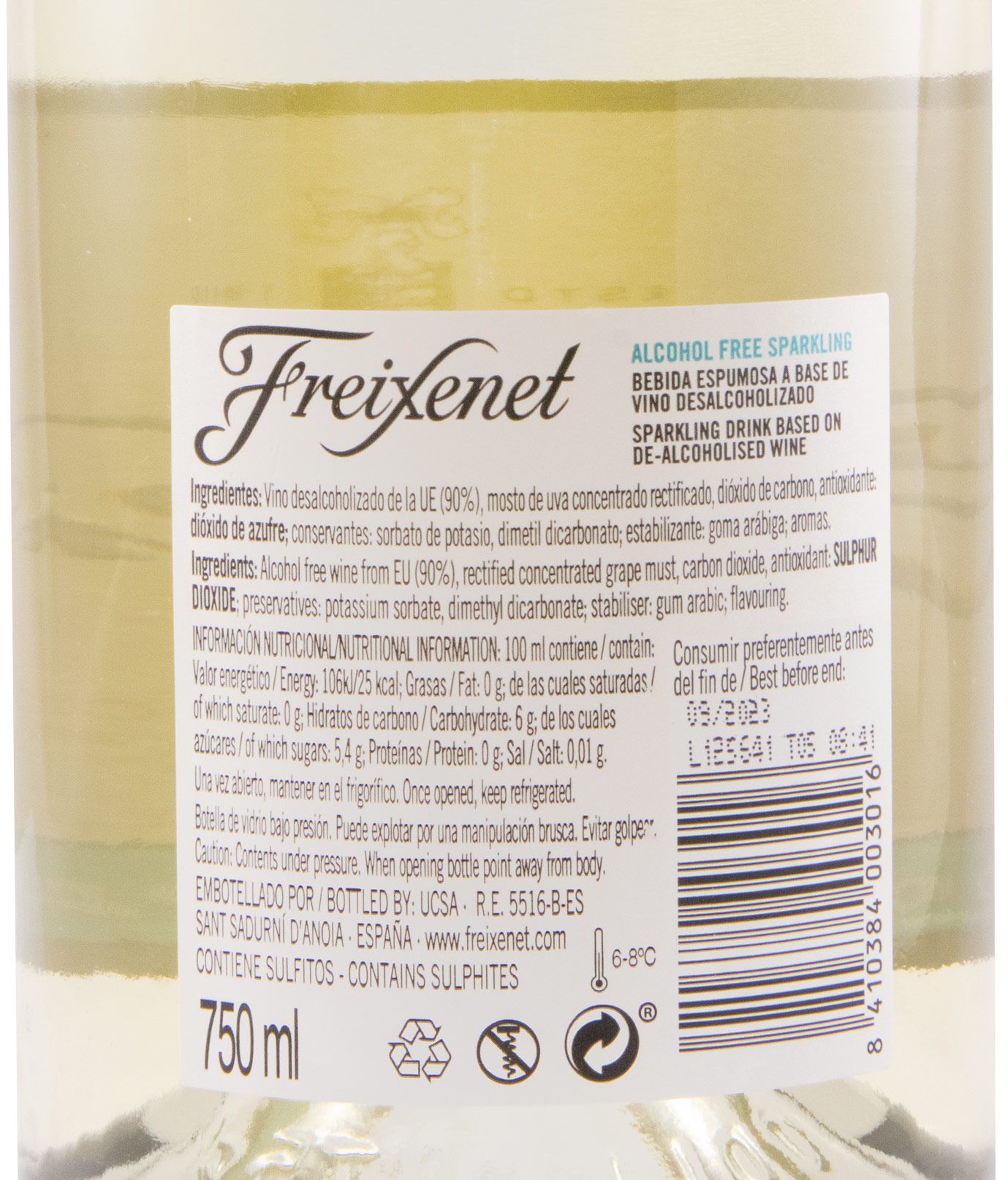 Espumante Cava Freixenet s/Álcool Bruto