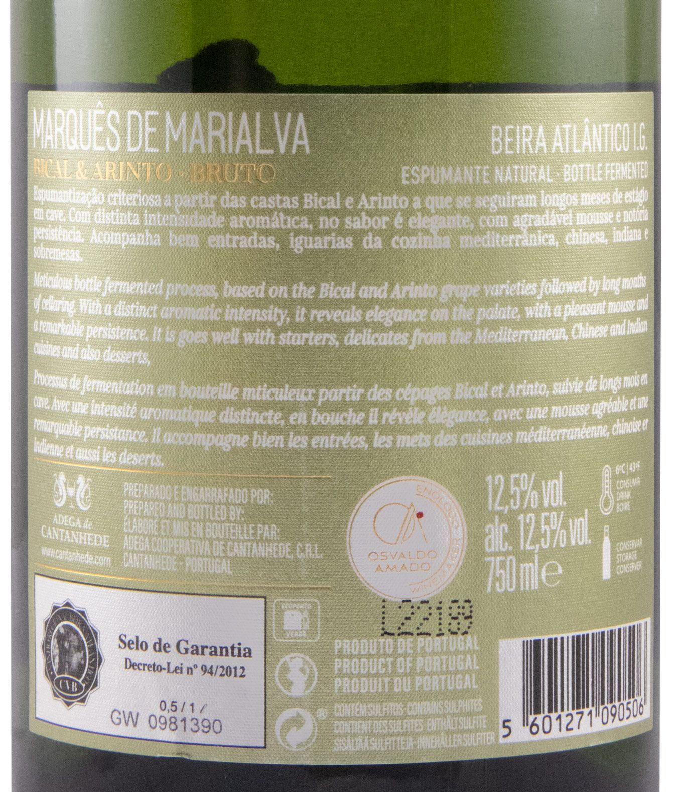 2019 Sparkling Wine Marquês de Marialva Bical & Arinto Brut