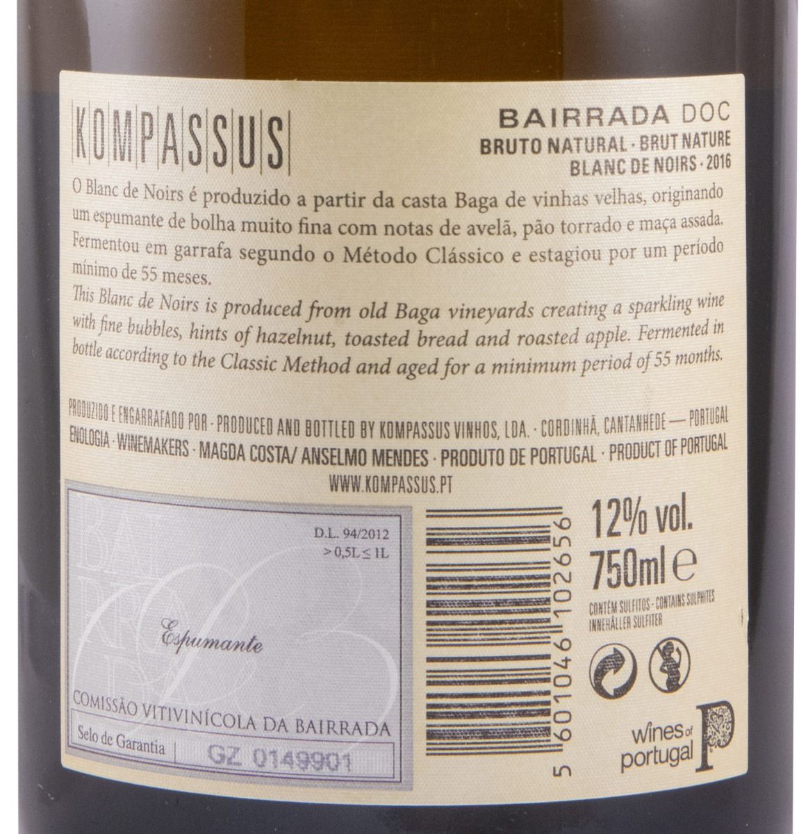 2016 Espumante Kompassus Blanc de Noirs Bruto Natural