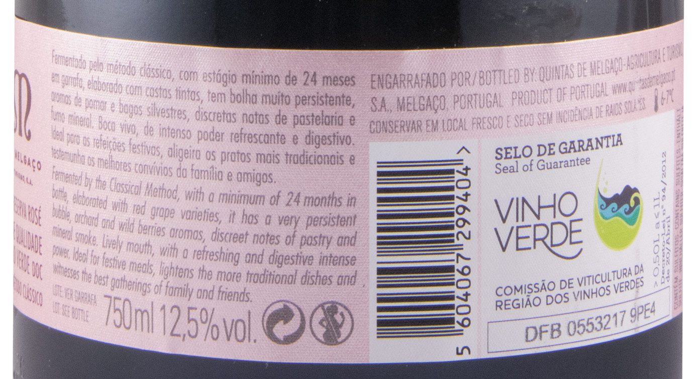 2019 Sparkling Wine Quintas de Melgaço QM Super Reserva Brut rosé