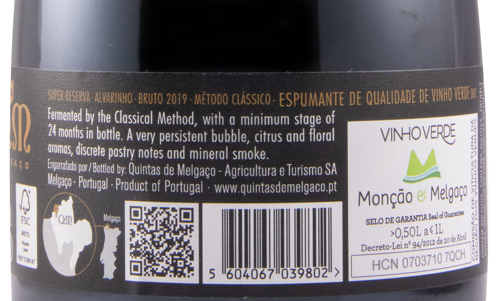 2019 Espumante Quintas de Melgaço QM Alvarinho Super Reserva Bruto