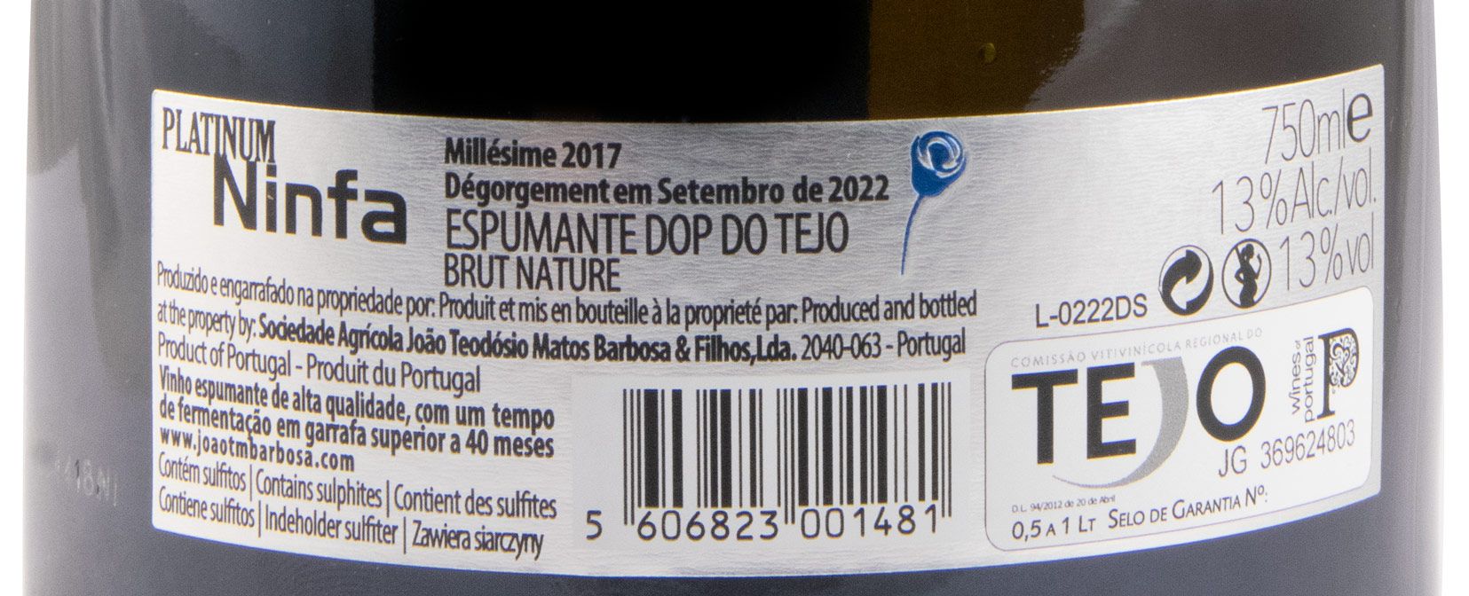 2017 Sparkling Wine Ninfa Platinum Millésime Brut Nature