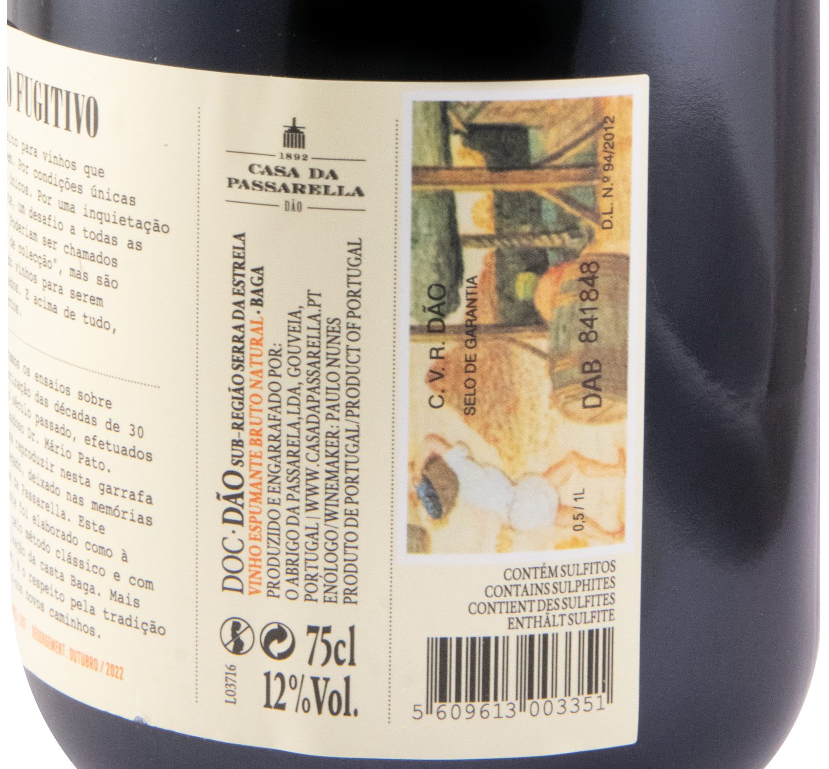 2016 Sparkling Wine Casa da Passarella O Fugitivo Baga Brut