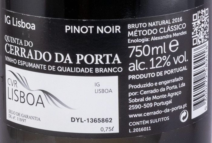2016 Espumante Quinta do Cerrado da Porta Super Reserva Blanc de Noir Bruto