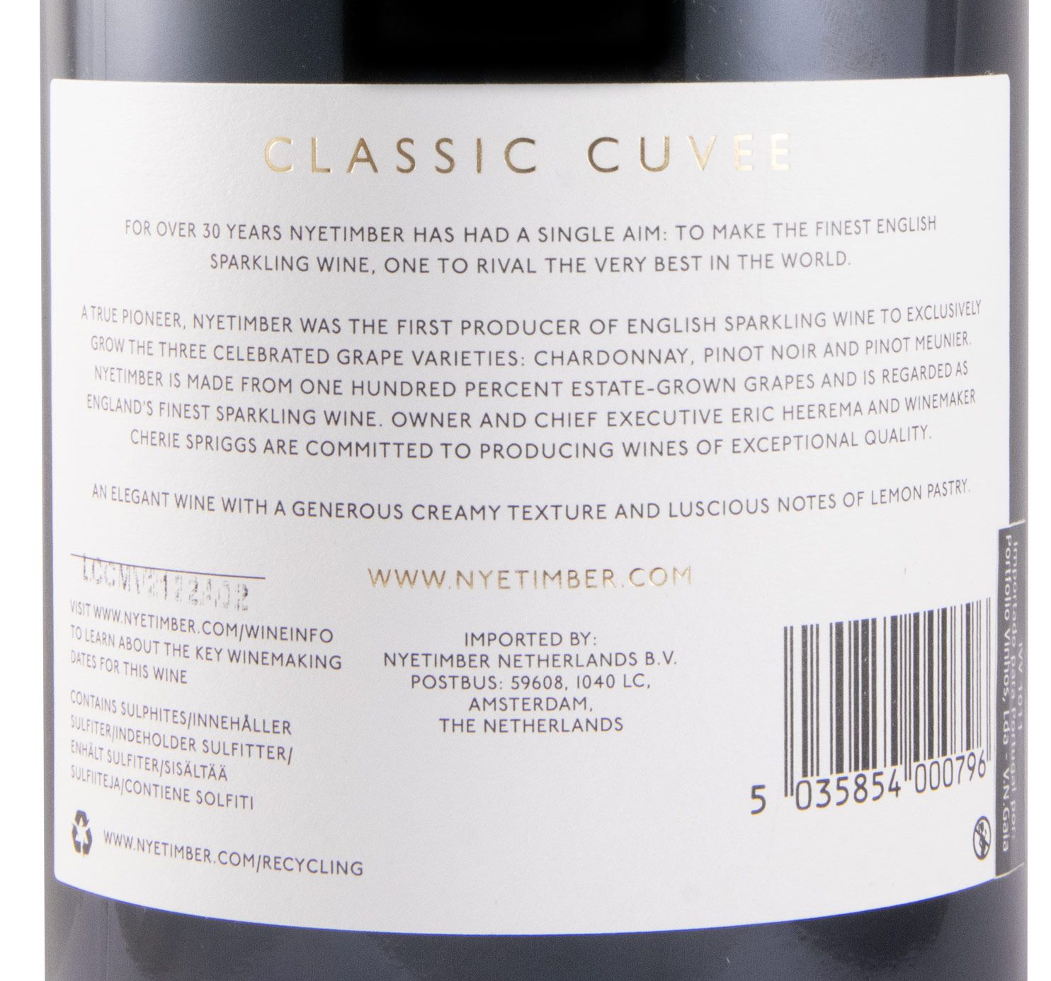 Espumante Nyetimber Classic Cuvee Multi Vintage Bruto