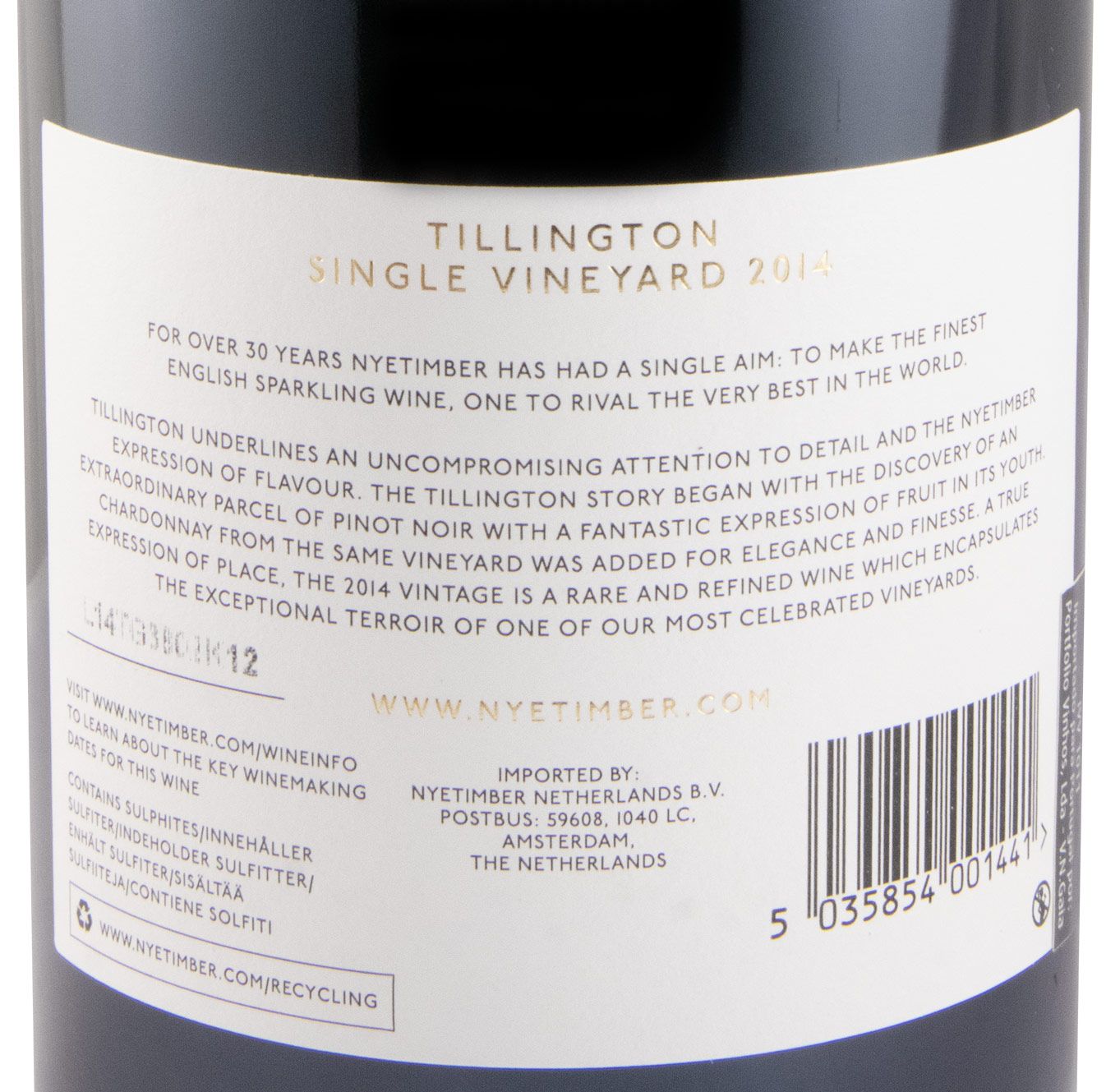 2014 Sparkling Wine Nyetimber Tillington Single Vineyard Brut
