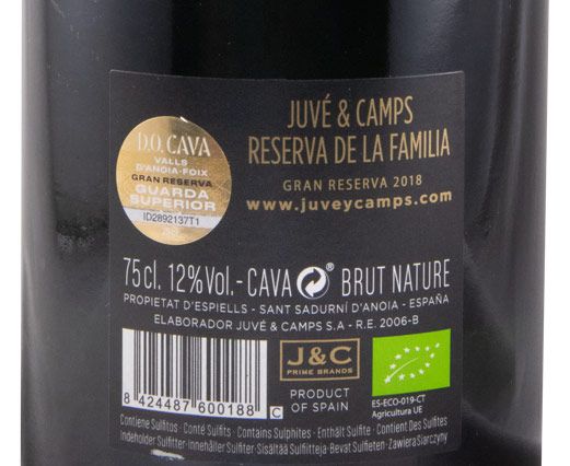 2018 Espumante Cava Juvé & Camps Reserva de la Familia Bruto Natural biológico