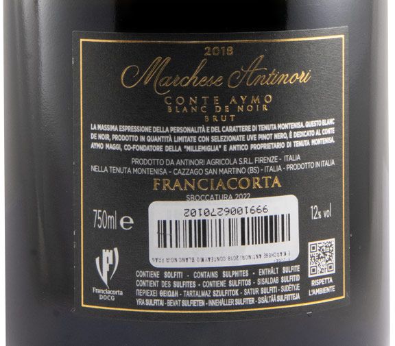2018 Espumante Marchese Antinori Tenuta Montenisa Conte Aymo Blanc de Noir Bruto