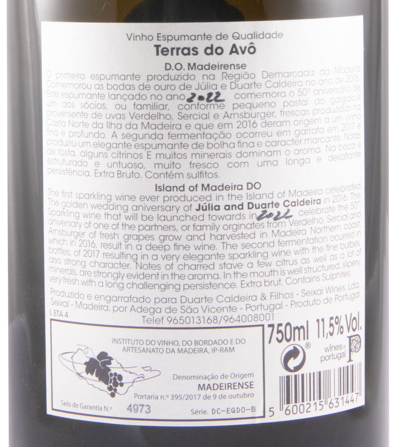 2016 Espumante Terras do Avô Bruto