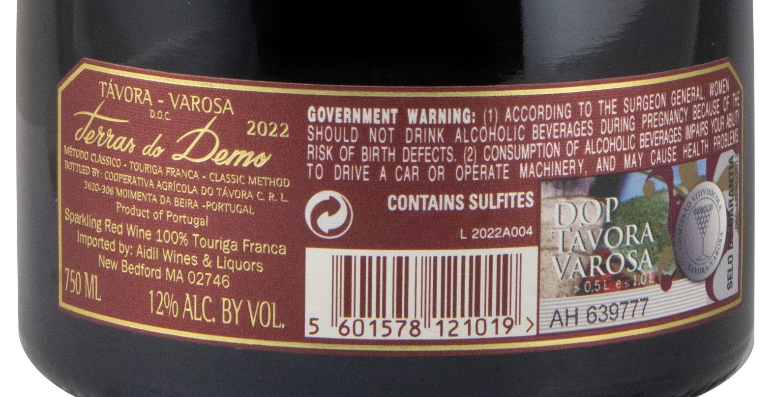 2022 Espumante Terras do Demo Bruto tinto