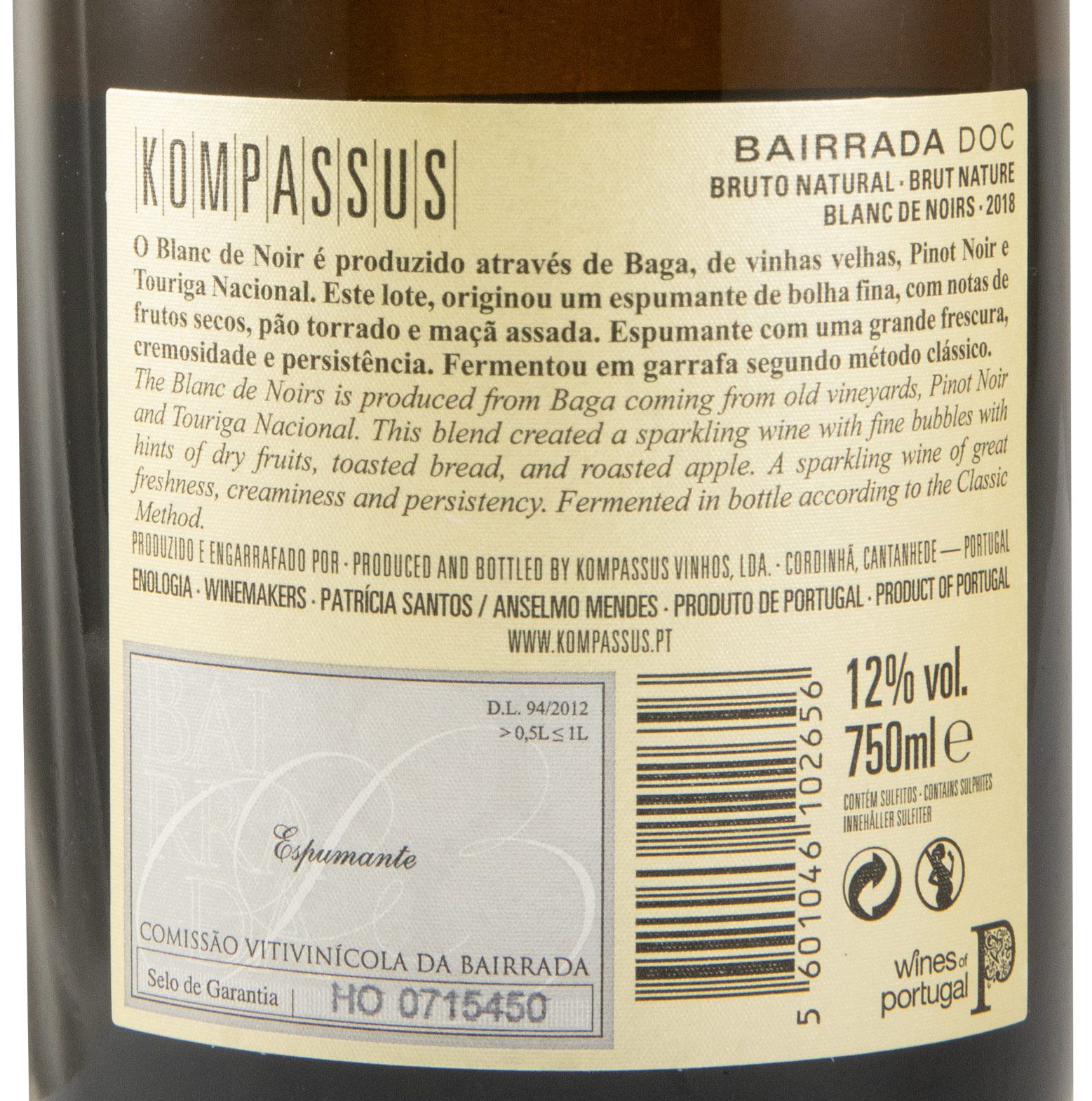 2018 Espumante Kompassus Blanc de Noirs Bruto Natural