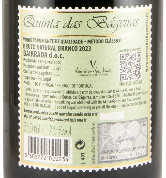2023 Sparkling Wine Quinta das Bágeiras Brut Nature
