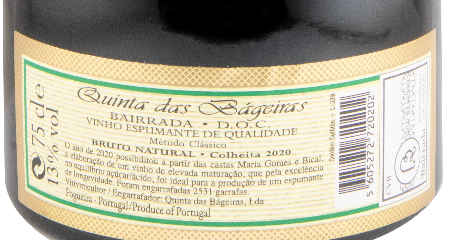 2020 Espumante Quinta das Bágeiras Grande Reserva Bruto Natural