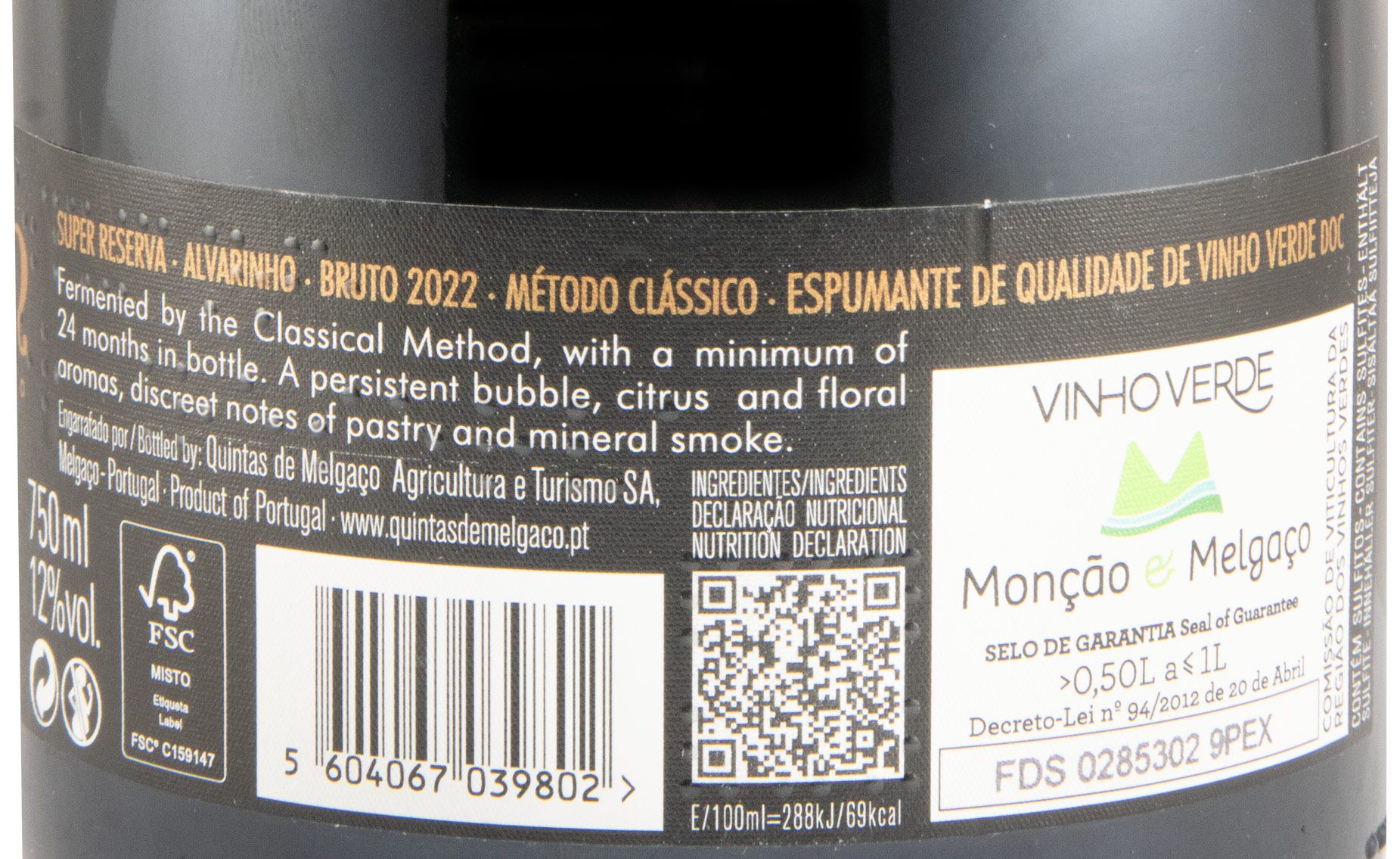 2022 Espumante Quintas de Melgaço QM Alvarinho Super Reserva Bruto