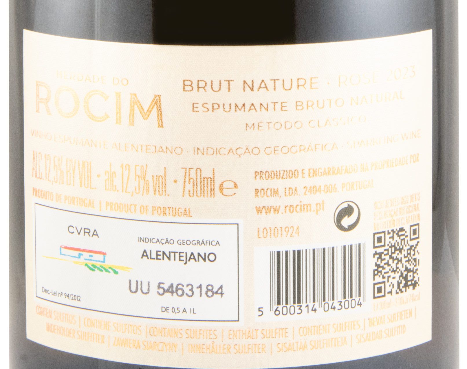 2023 Sparkling Wine Herdade do Rocim Brut Nature rosé