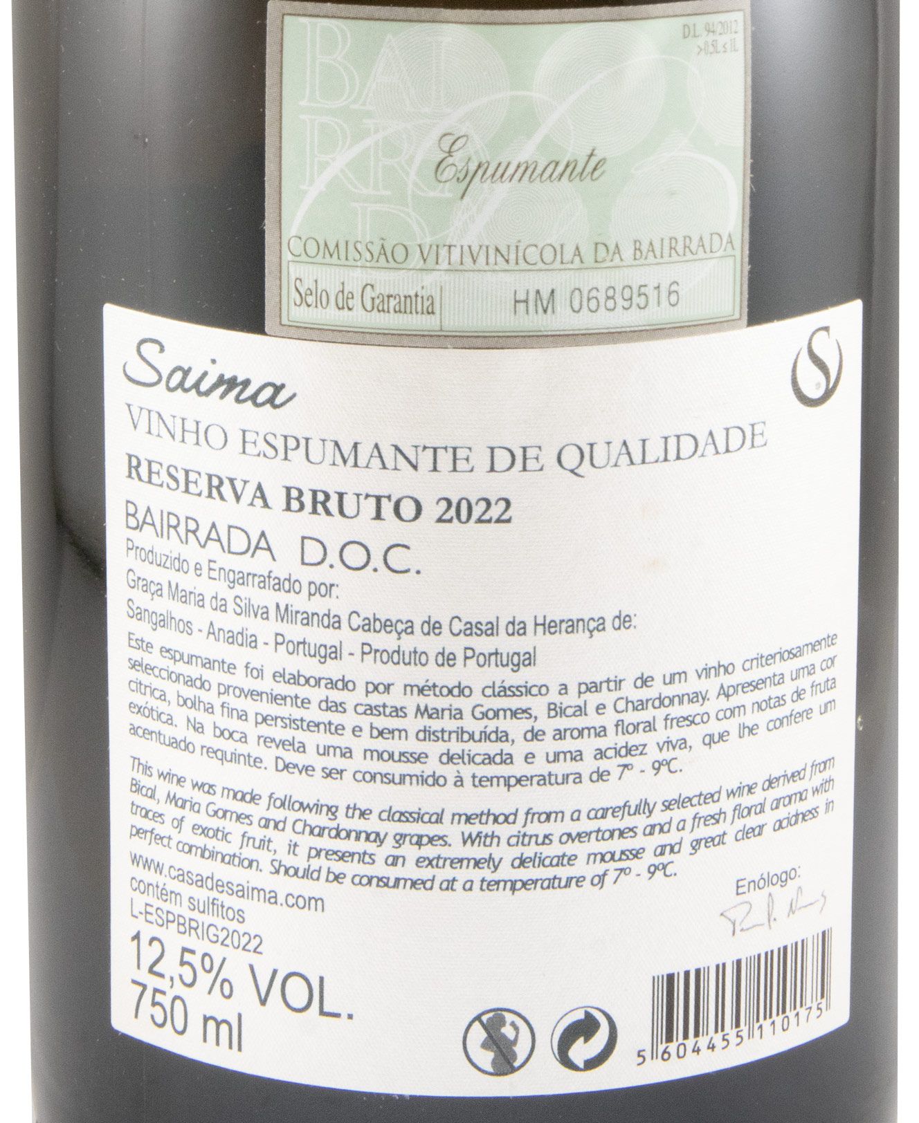 2022 Espumante Casa de Saima Reserva Bruto