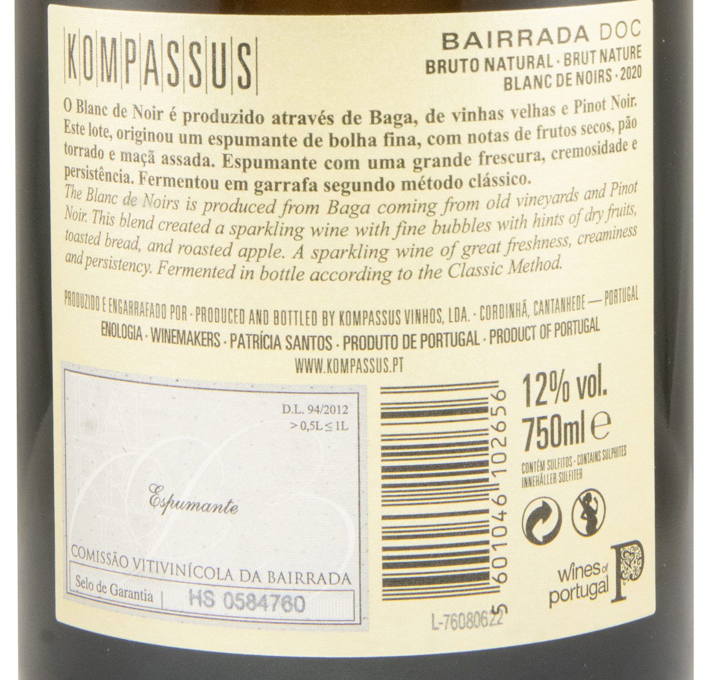 2020 Sparkling Wine Kompassus Blanc de Noirs Brut Nature
