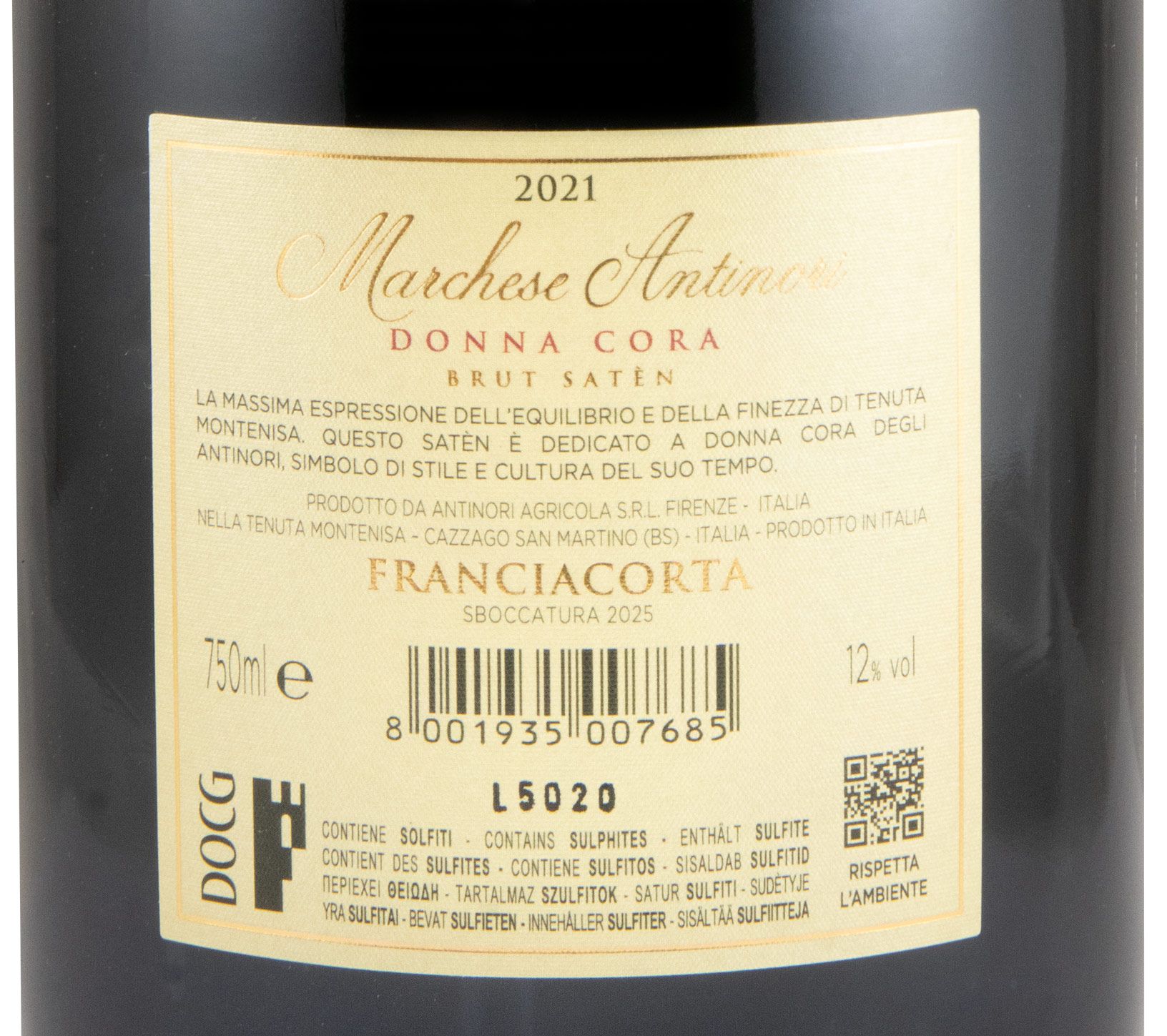 2021 Espumante Marchese Antinori Tenuta Montenisa Donna Cora Satèn Franciacorta Bruto