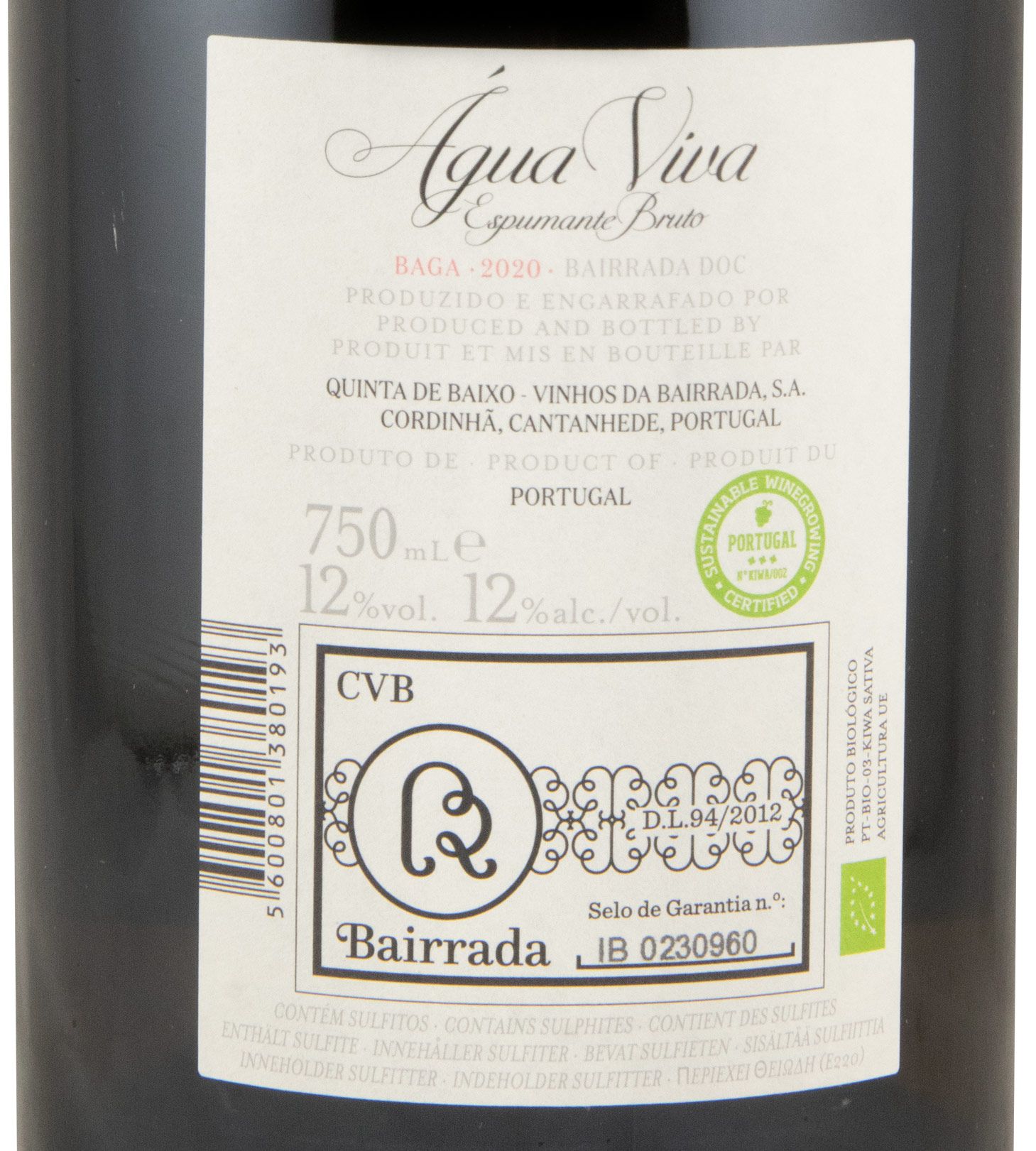2020 Espumante Niepoort Água Viva Baga Bruto biológico