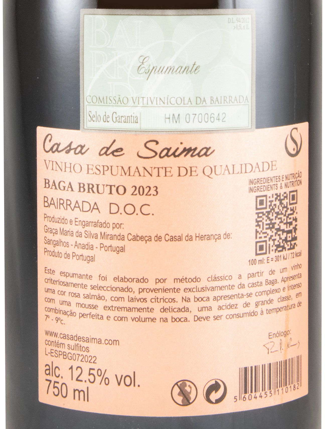 2023 Sparkling Wine Casa de Saima Baga Brut