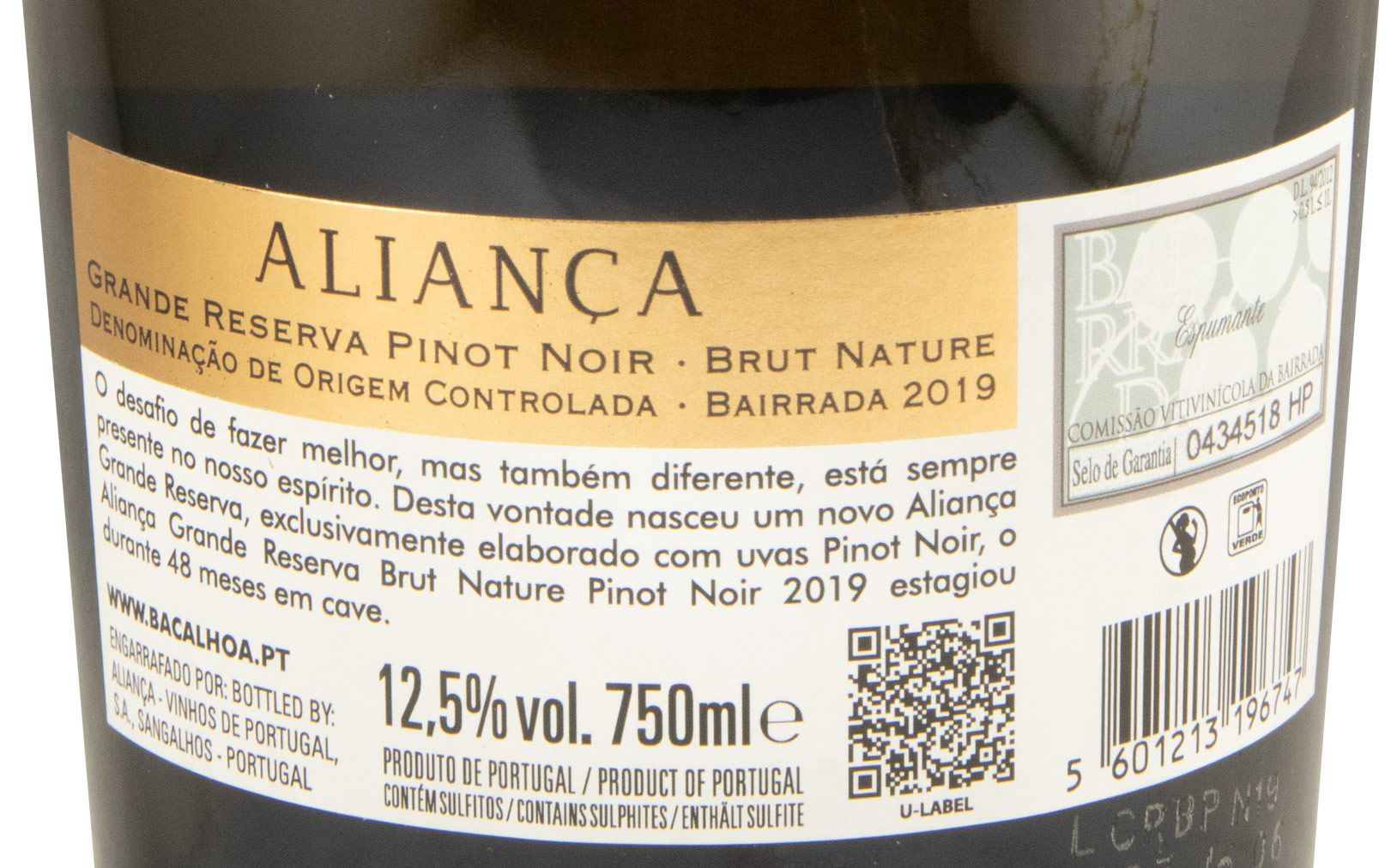 2019 Espumante Aliança Pinot Noir Grande Reserva Bruto Natural