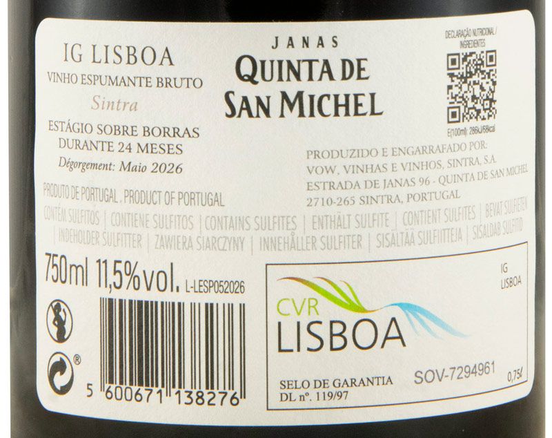 2023 Espumante Quinta de San Michel Malvasia de Colares Blanc de Blancs Bruto