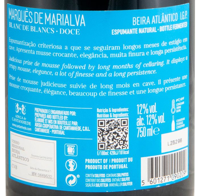 Sparkling Wine Marquês de Marialva Blanc de Blancs Demi-Sec